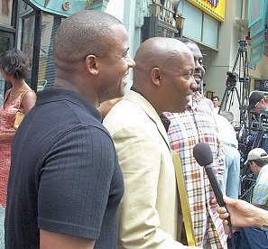 Jimmy, John, and Michael talk to the press